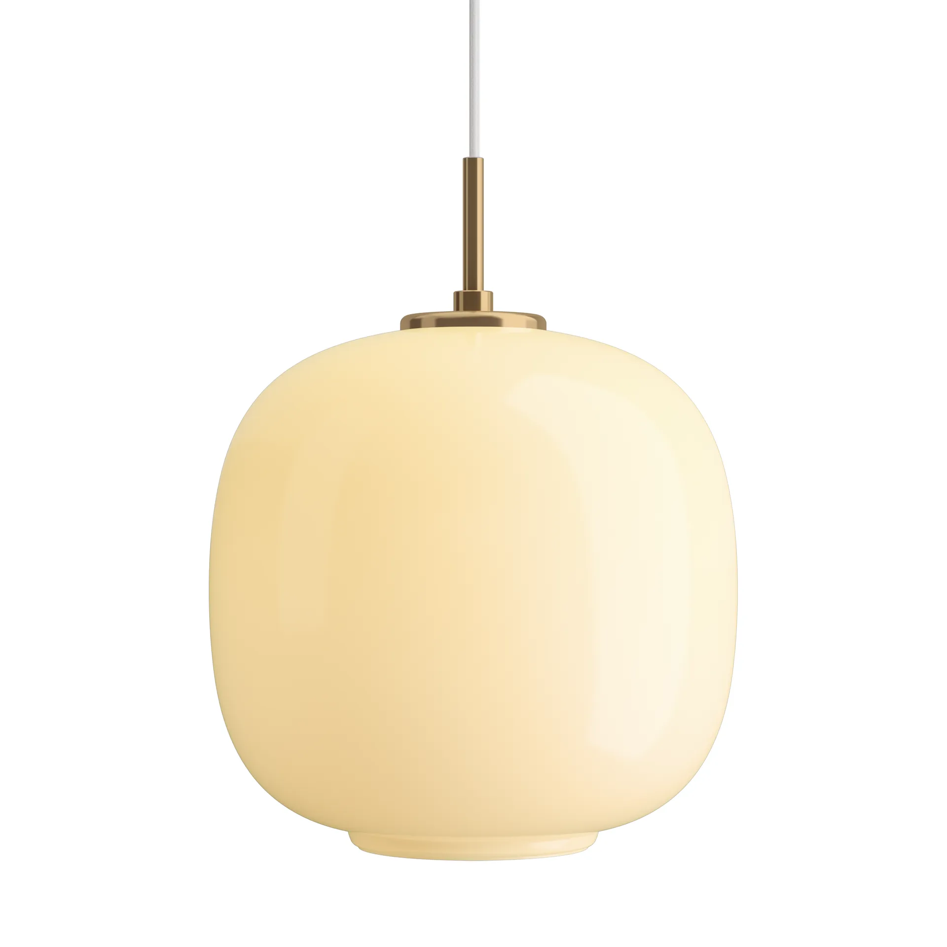 Lámpara colgante VL45 Radiohus Ø25 cm, Brass-pale yellow glass Louis Poulsen