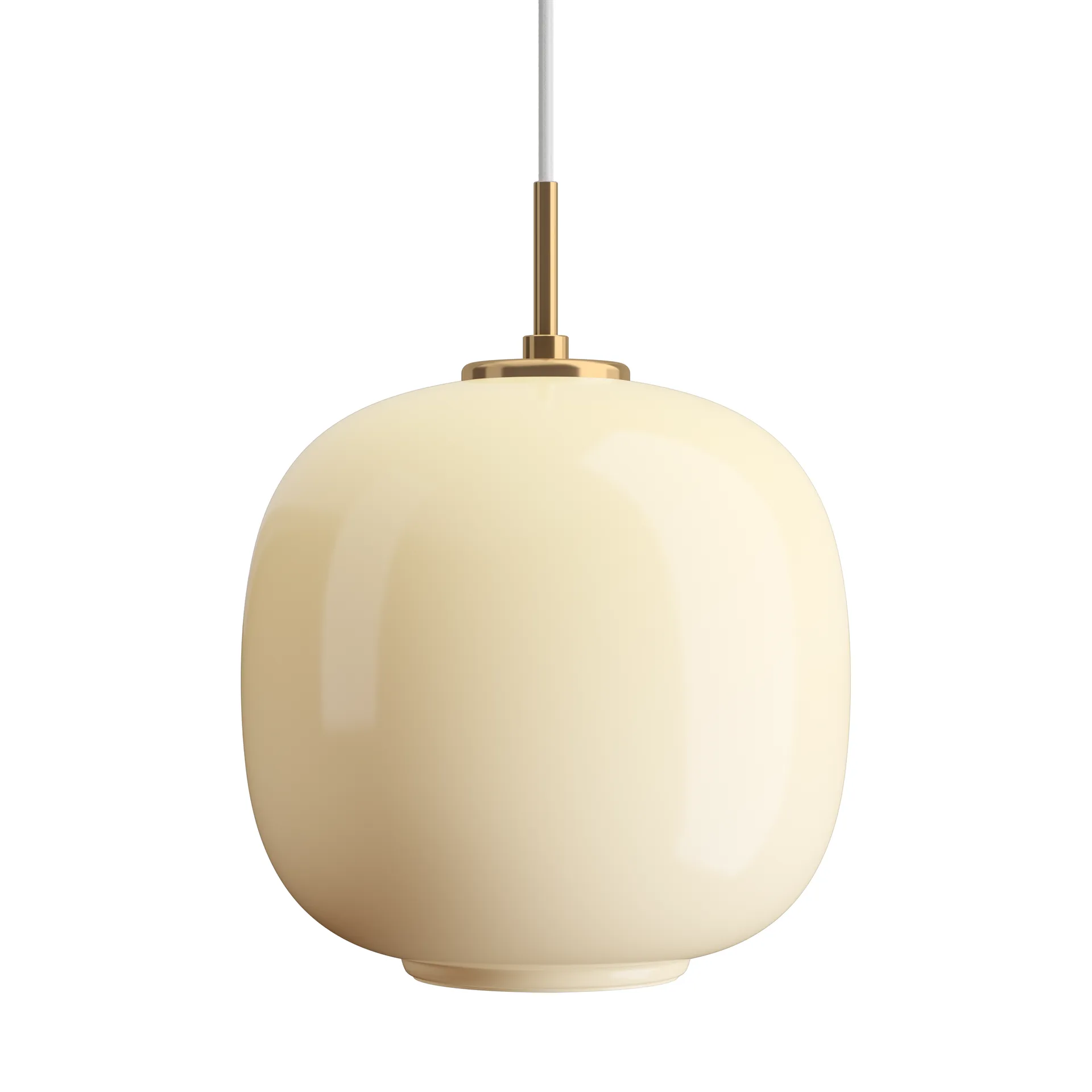 Lámpara colgante VL45 Radiohus Ø25 cm, Brass-pale yellow glass Louis Poulsen