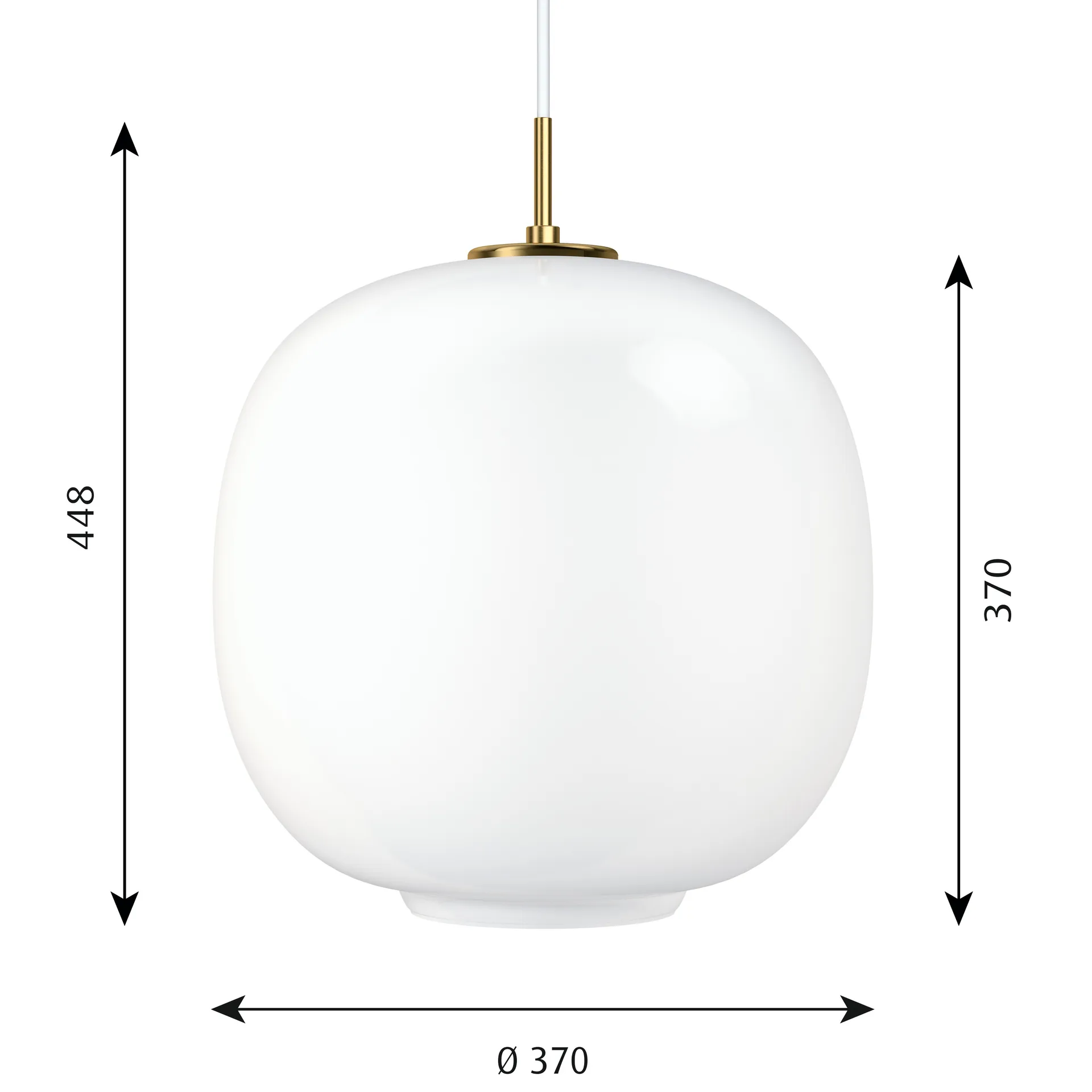 Lámpara colgante VL45 Radiohus Ø37 cm, Brass-white opal glass Louis Poulsen