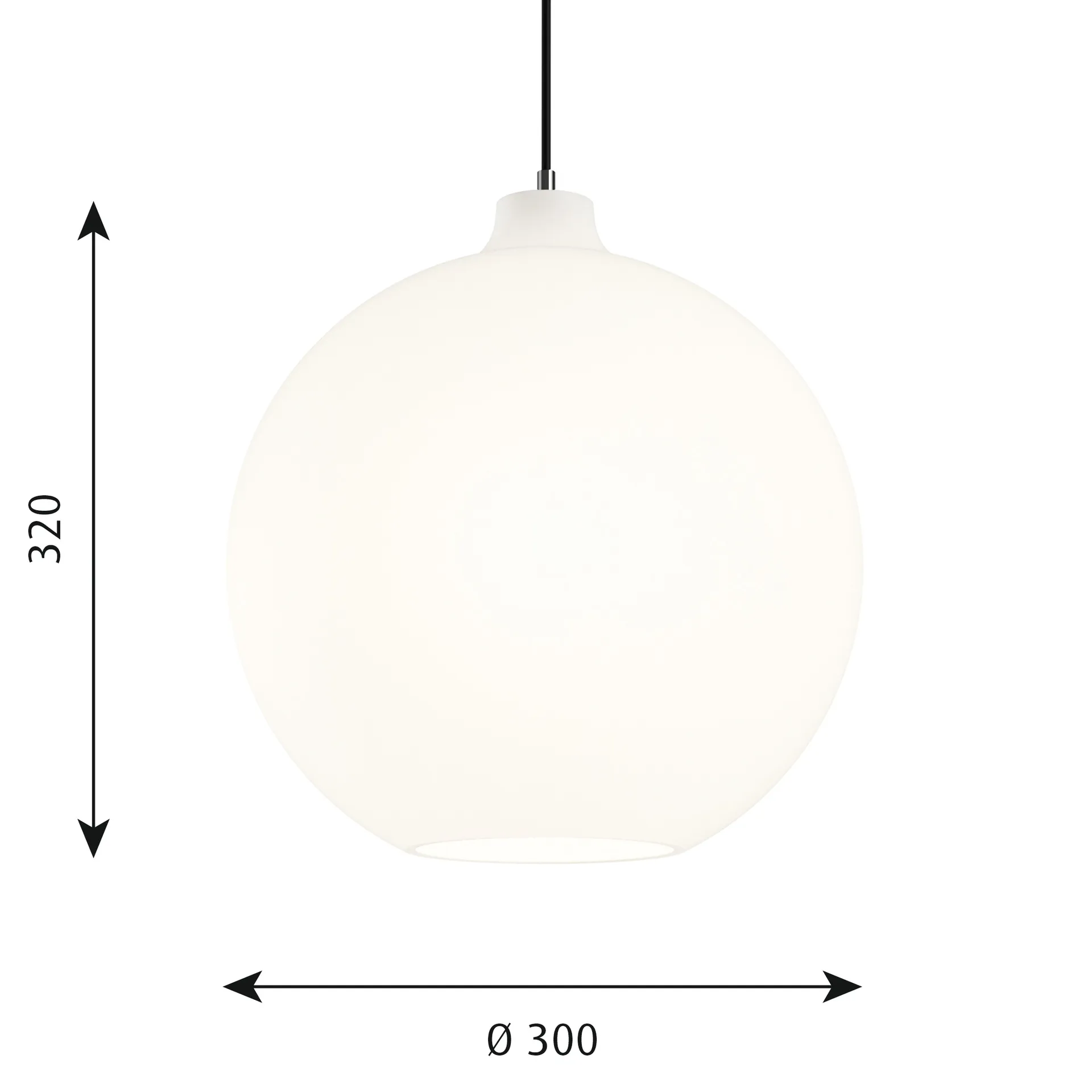 Lámpara colgante Wohlert Ø30 cm, Vidrio opal blanco Louis Poulsen