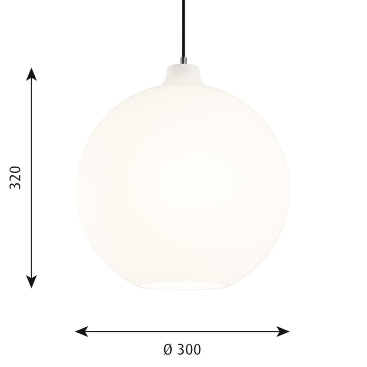 Lámpara colgante Wohlert Ø30 cm, Vidrio opal blanco Louis Poulsen