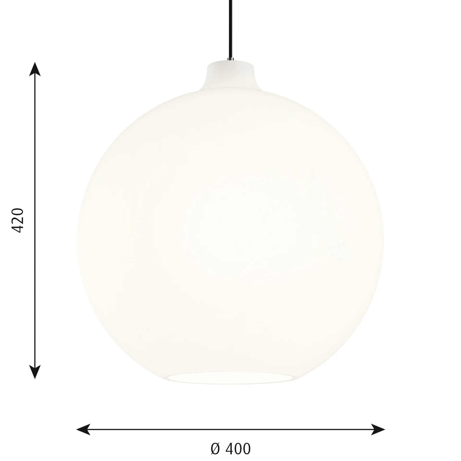 Lámpara colgante Wohlert Ø40 cm, Vidrio opal blanco Louis Poulsen