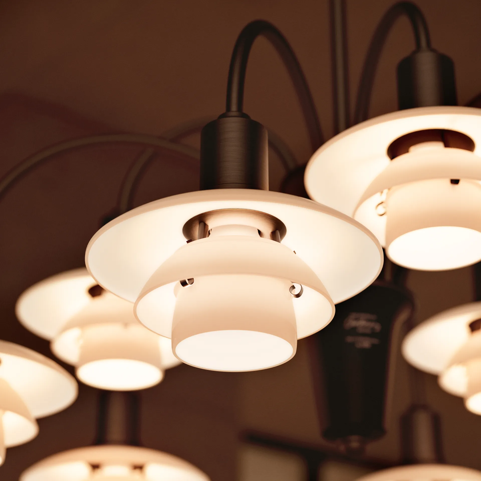 Lámpara de araña PH 1/1 Chandelier Centenary Edition , Brass-dusty terracotta, 9 brazos Louis Poulsen