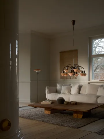 Lámpara de araña PH 1/1 Chandelier Centenary Edition  - Brass-dusty terracotta, 9 brazos - Louis Poulsen