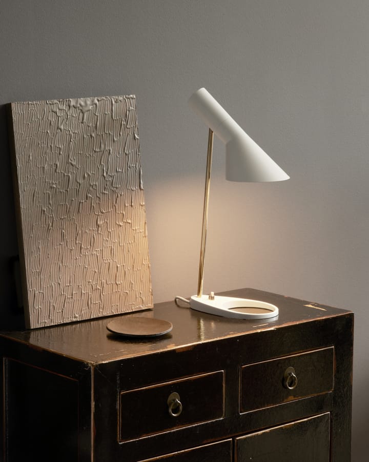 Lámpara de mesa AJ Mini Anniversary edition, Matte white-pale rose Louis Poulsen