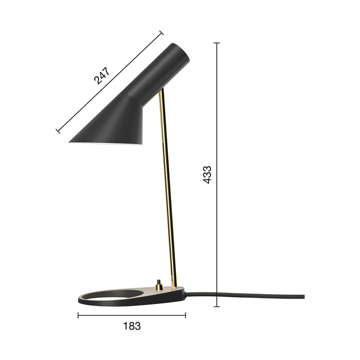 Lámpara de mesa AJ MINI, Brass-black Louis Poulsen