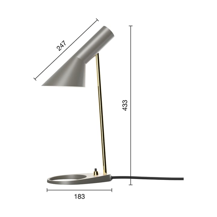 Lámpara de mesa AJ MINI, Brass-warm grey Louis Poulsen