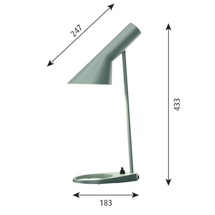 Lámpara de mesa AJ MINI, Petróleo claro Louis Poulsen