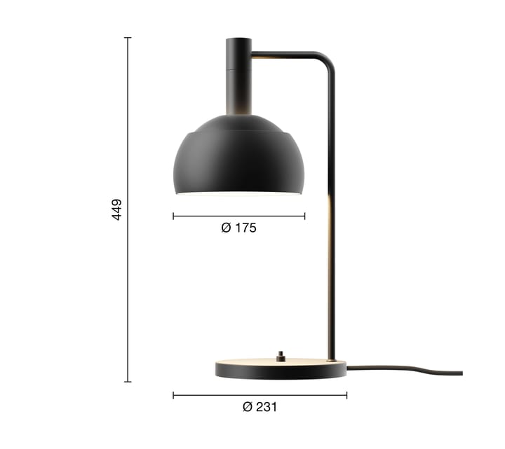 Lámpara de mesa FJ Elements Ø17,5 cm, Black Louis Poulsen