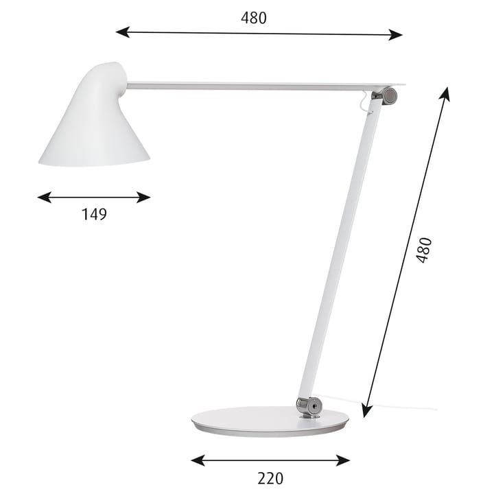 Lámpara de mesa NJP, Blanco Louis Poulsen