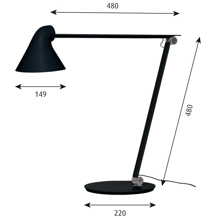 Lámpara de mesa NJP, Negro Louis Poulsen