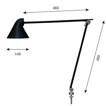 Lámpara de mesa NJP pasador Ø10 mm - Negro - Louis Poulsen