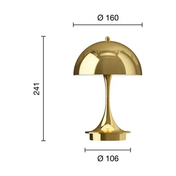 Lámpara de mesa Panthella 160 Portable v3 - Brass metallised - Louis Poulsen