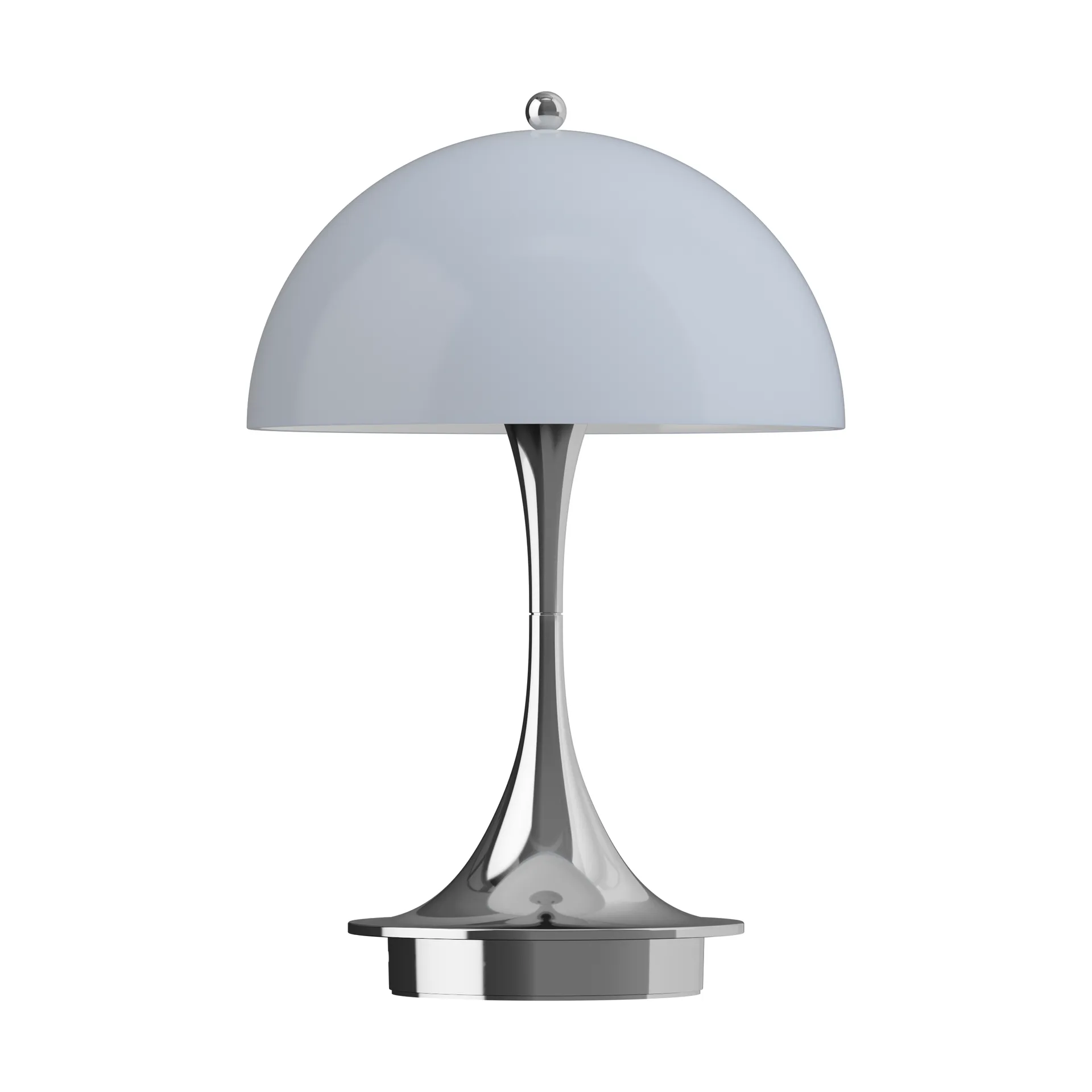 Lámpara de mesa Panthella 160 Portable v3, Chrome opal bluegrey Louis Poulsen
