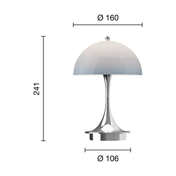 Lámpara de mesa Panthella 160 Portable v3 - Chrome opal bluegrey - Louis Poulsen