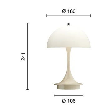 Lámpara de mesa Panthella 160 Portable v3 - Opal beige - Louis Poulsen