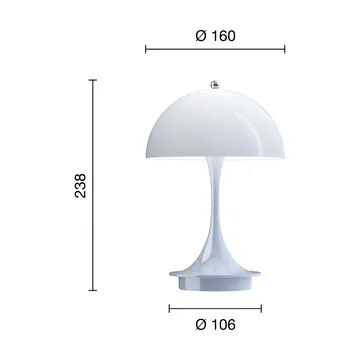Lámpara de mesa Panthella 160 Portable v3 - Opal pale blue - Louis Poulsen