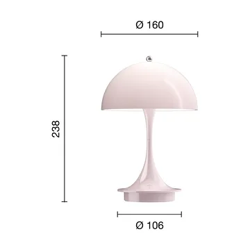 Lámpara de mesa Panthella 160 Portable v3 - Opal pale rose - Louis Poulsen