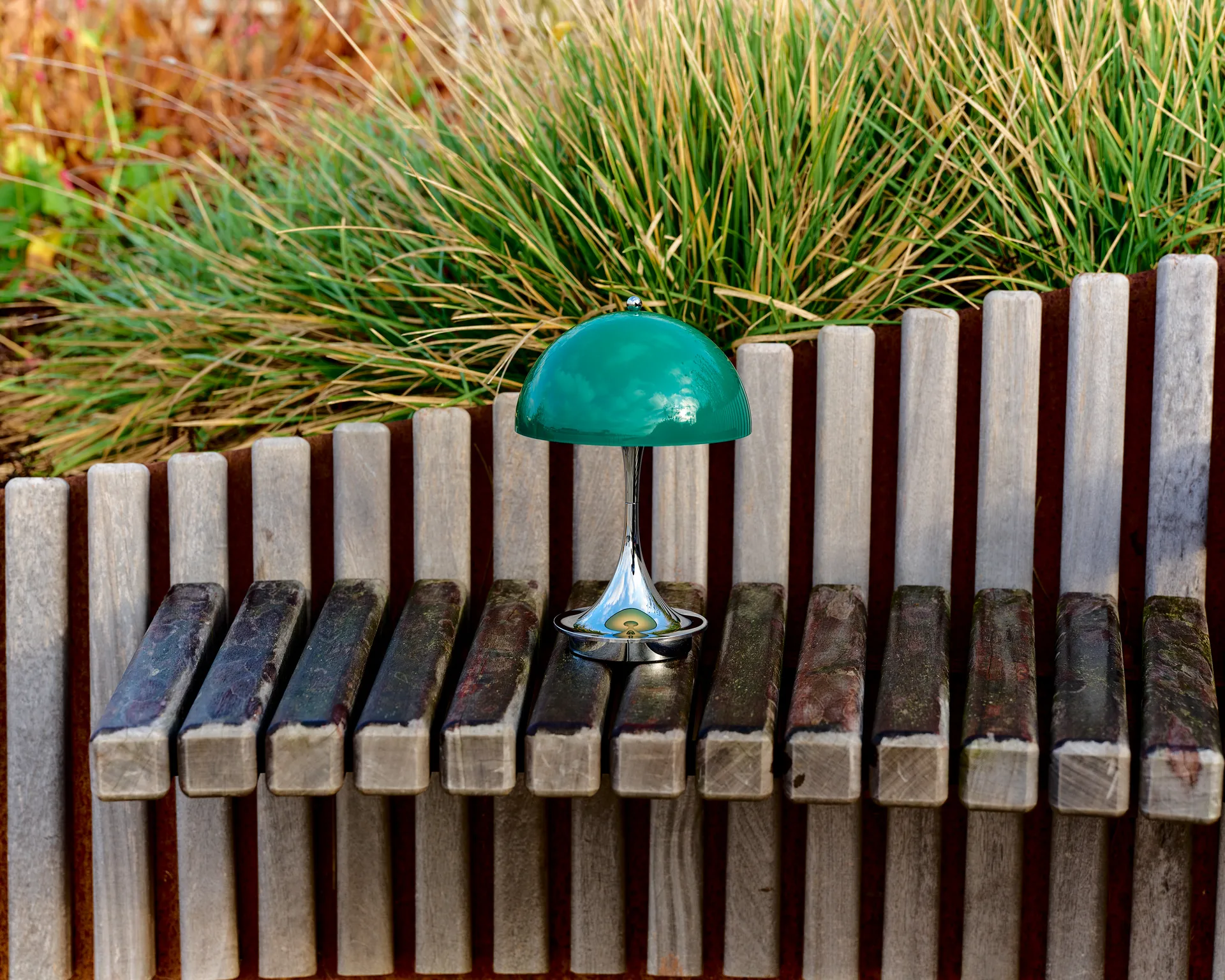 Lámpara de mesa Panthella 160 Portable v3, Original Opal Green Louis Poulsen