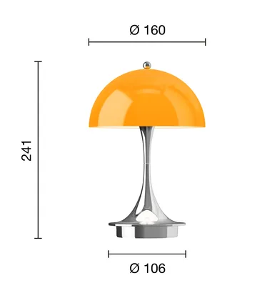 Lámpara de mesa Panthella 160 Portable v3 - Original Opal Orange - Louis Poulsen