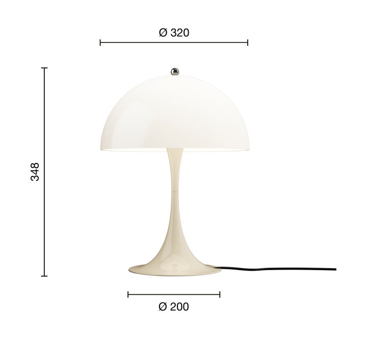 Lámpara de mesa Panthella 320, Opal beige Louis Poulsen