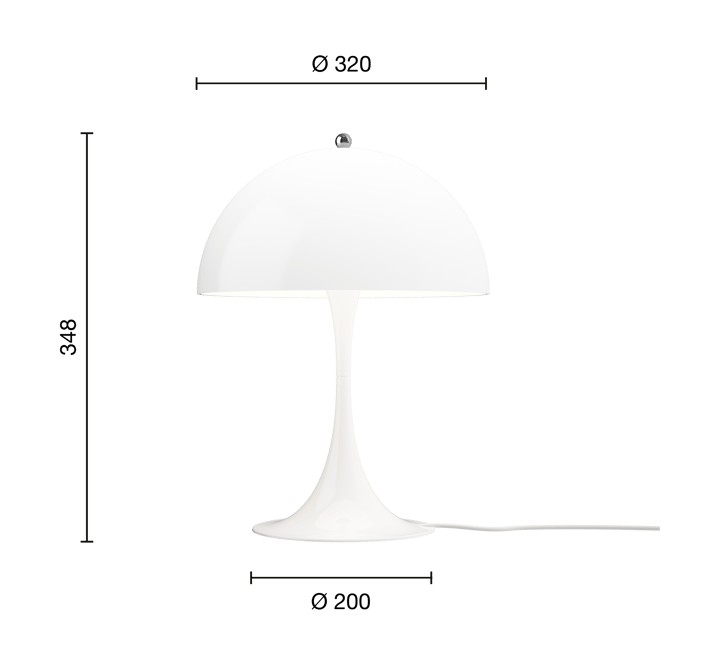 Lámpara de mesa Panthella 320, Opal white Louis Poulsen