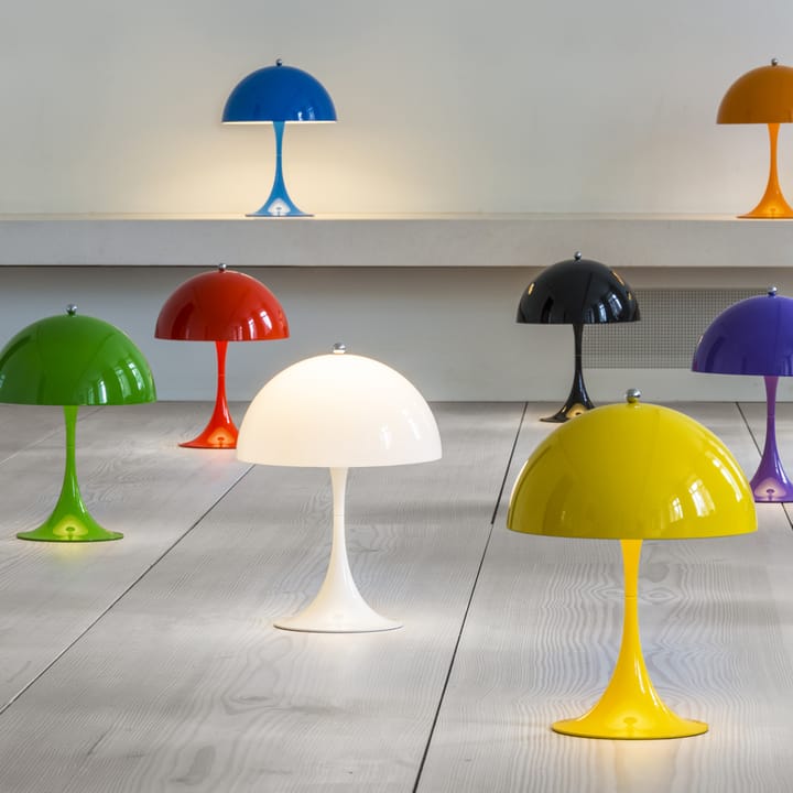 Lámpara de mesa Panthella MINI, Acrílico opal gris Louis Poulsen
