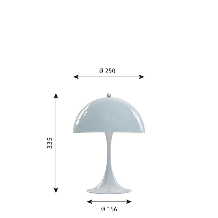 Lámpara de mesa Panthella MINI, Azul claro Louis Poulsen