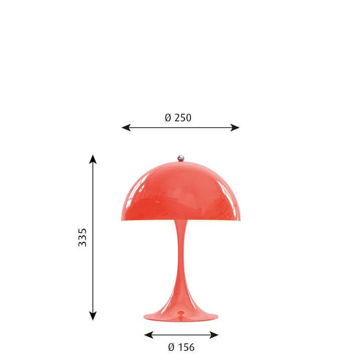 Lámpara de mesa Panthella MINI, Coral Louis Poulsen