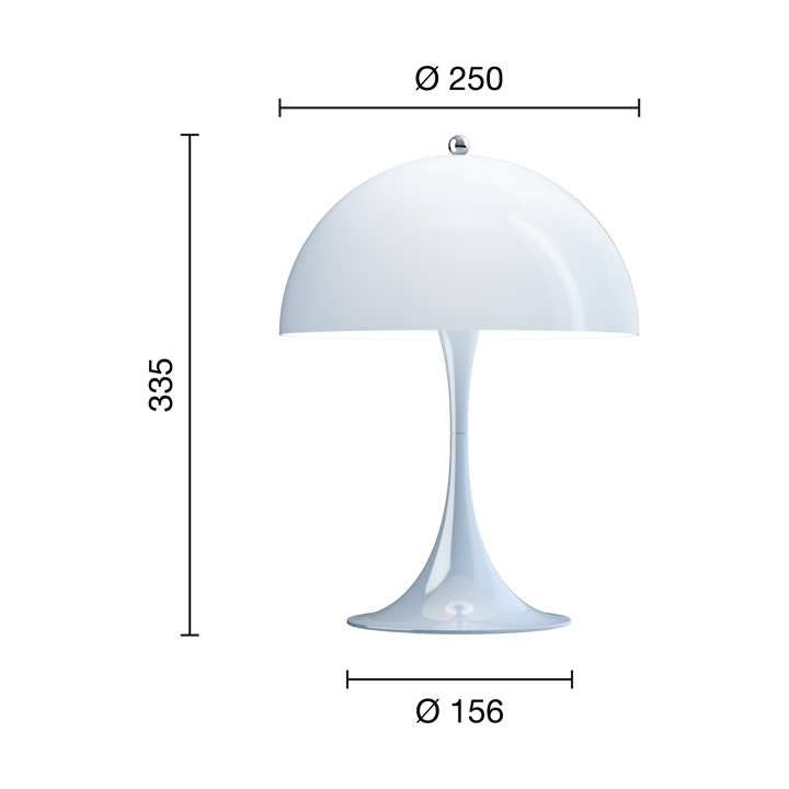 Lámpara de mesa Panthella MINI, Pale blue Louis Poulsen