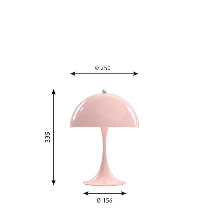 Lámpara de mesa Panthella MINI, Rosa claro Louis Poulsen
