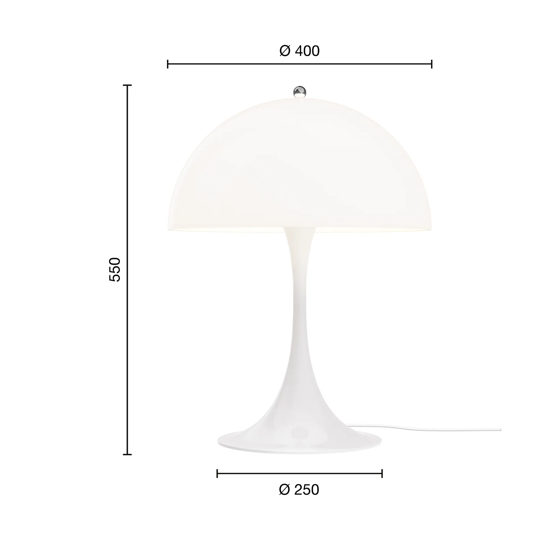 Lámpara de mesa Panthella, V3, Opal white Louis Poulsen
