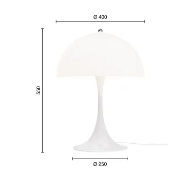 Lámpara de mesa Panthella - V3, Opal white - Louis Poulsen