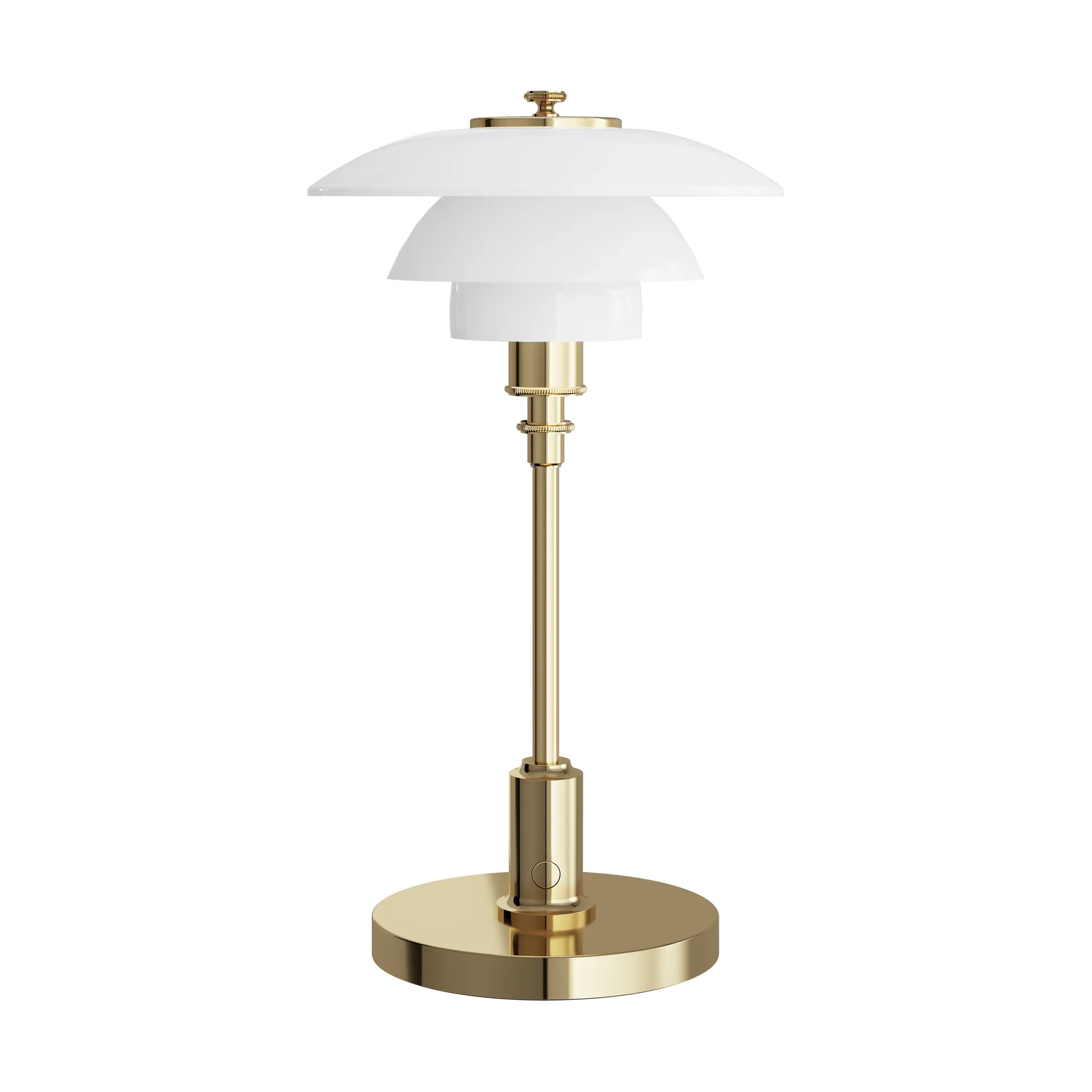 Lámpara de mesa PH 1/1 portátil, Chapado en latón Louis Poulsen