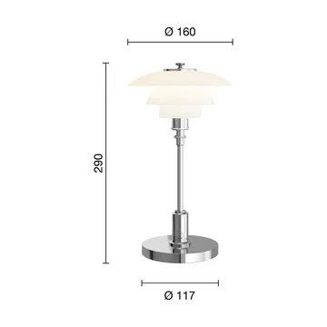Lámpara de mesa PH 1/1 portátil - Cromado - Louis Poulsen