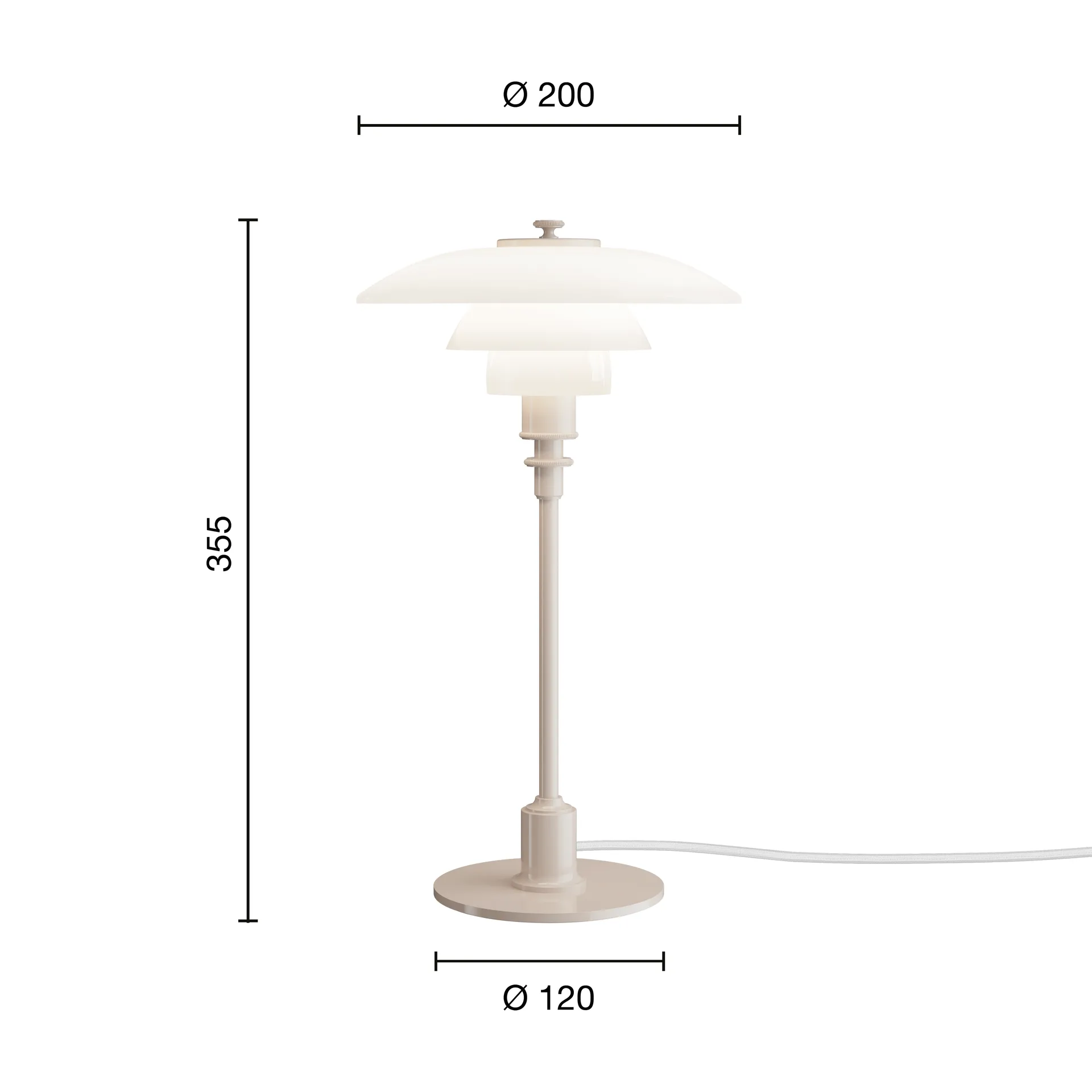 Lámpara de mesa PH 2/1, beige brillante Louis Poulsen