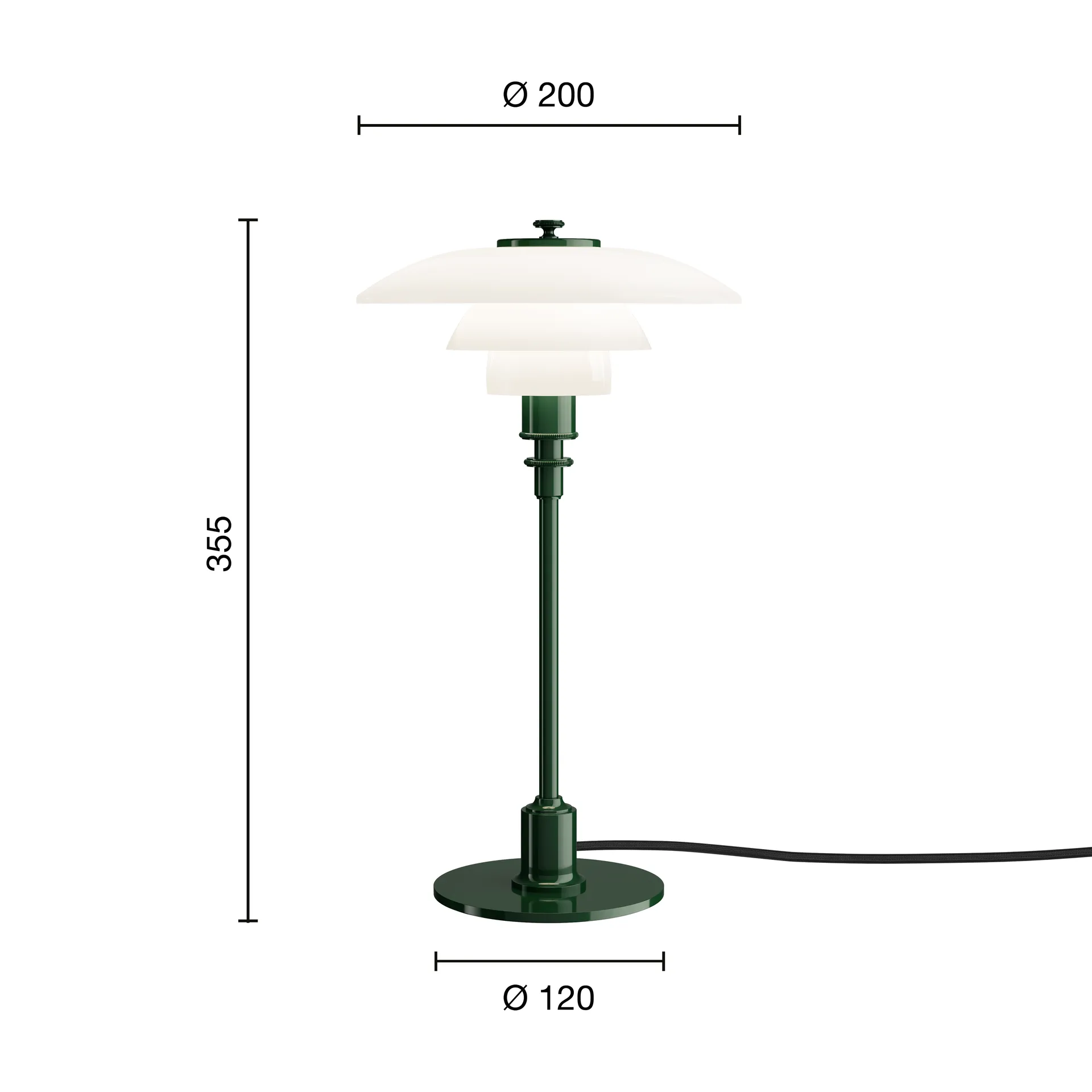 Lámpara de mesa PH 2/1, verde intenso brillante Louis Poulsen