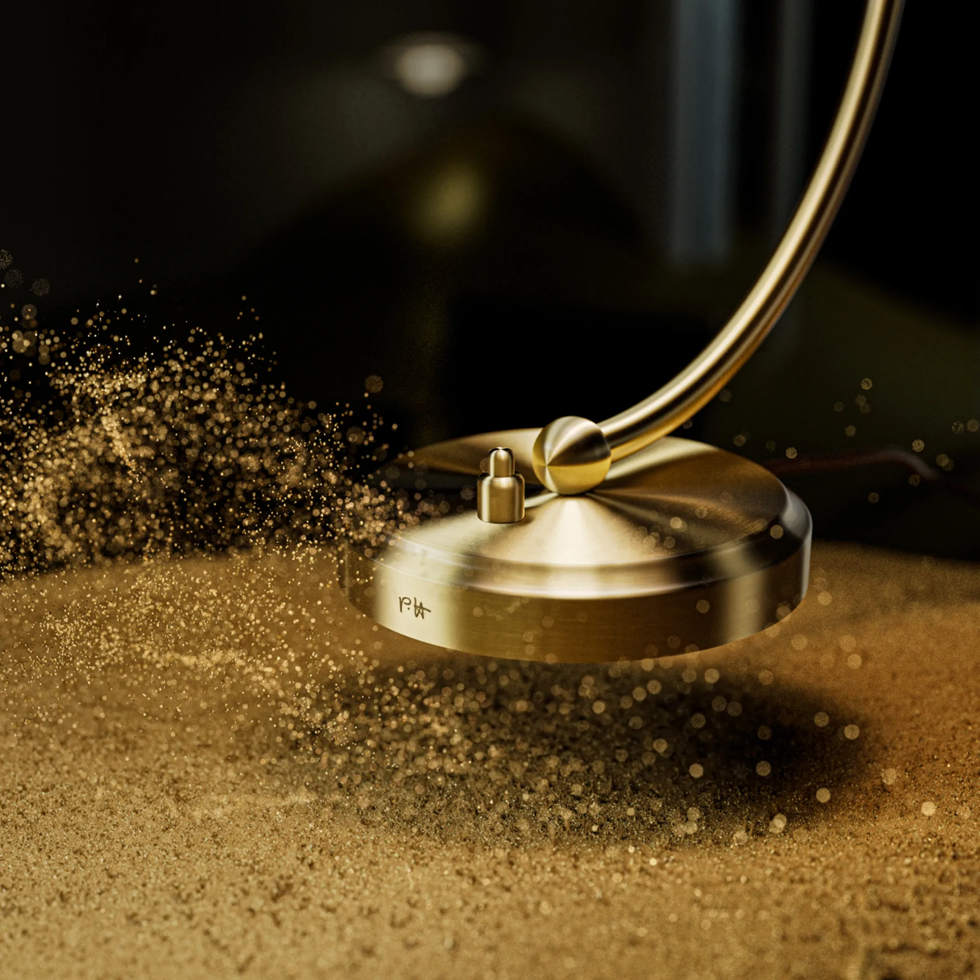 Lámpara de mesa PH 2/2 Luna limited edition, Latón-vidrio opal Louis Poulsen