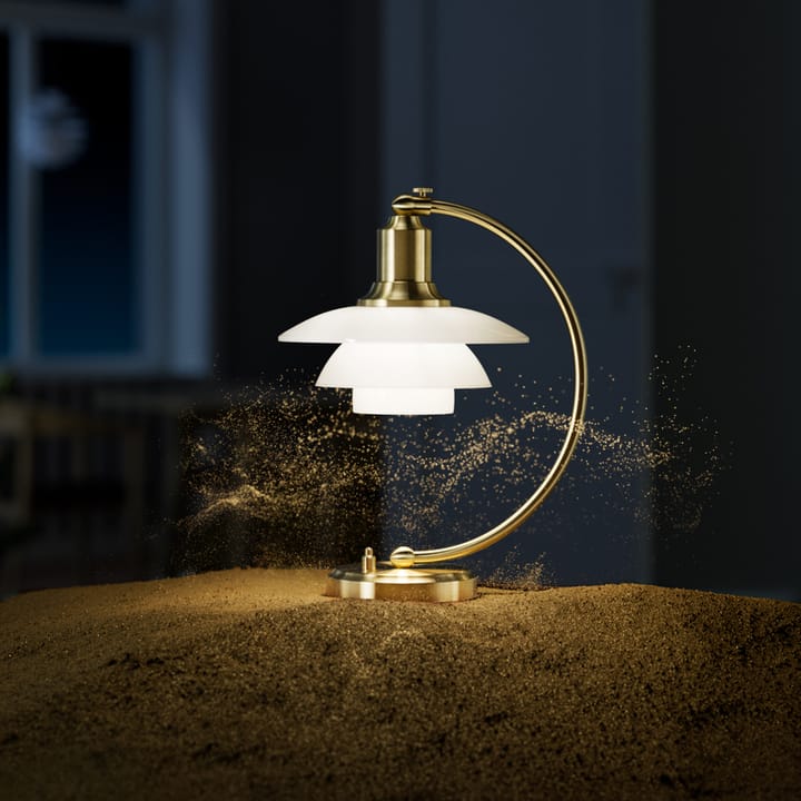 Lámpara de mesa PH 2/2 Luna limited edition, Latón-vidrio opal Louis Poulsen