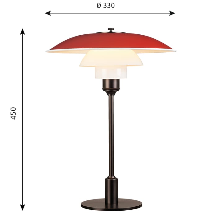 Lámpara de mesa PH 3½-2½ - Rojo - Louis Poulsen