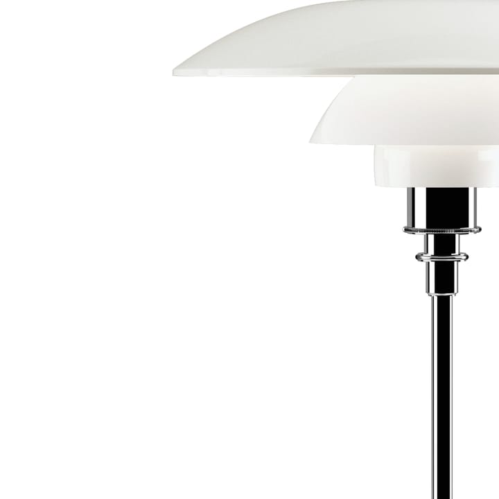 Lámpara de mesa PH 3½-2½ vidrio opal, Cromo Louis Poulsen