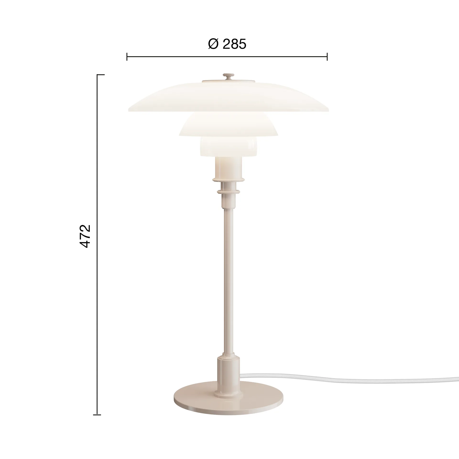 Lámpara de mesa PH 3/2, beige brillante Louis Poulsen