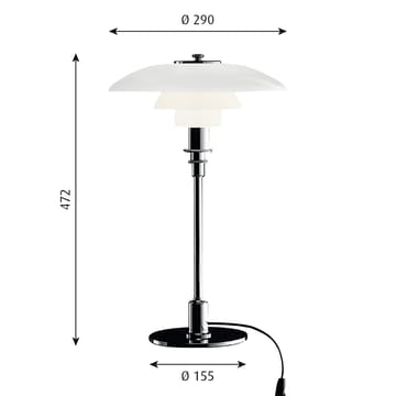 Lámpara de mesa PH 3/2 - Cromo - Louis Poulsen