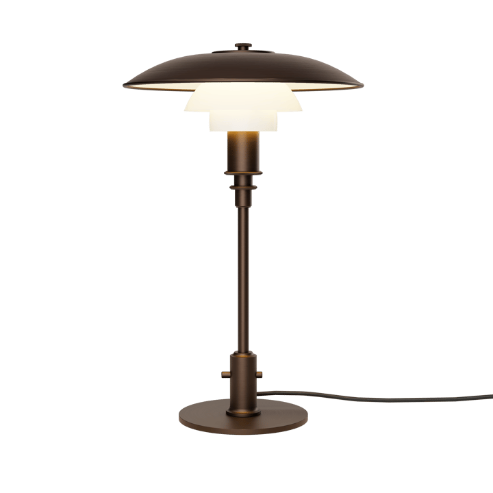 Lámpara de mesa PH 3/2 Luna, Aged brass-vidrio opalino Louis Poulsen