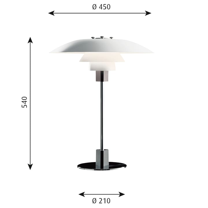 Lámpara de mesa PH 4/3, Blanco Louis Poulsen