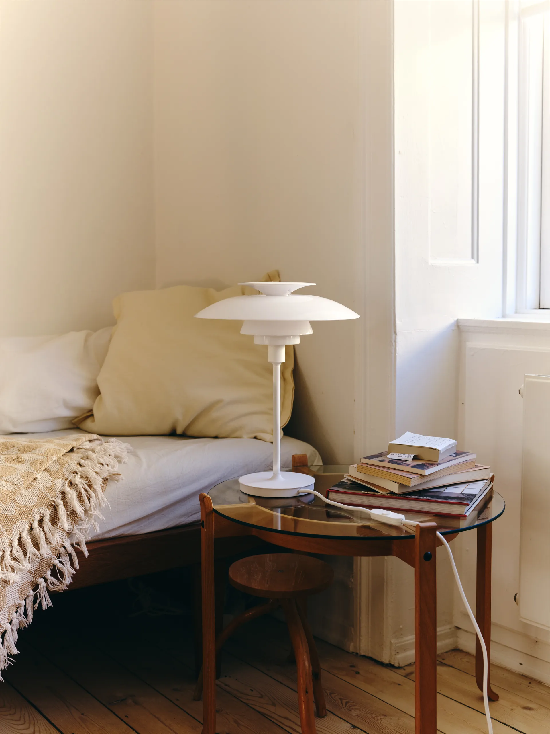 Lámpara de mesa PH 80, Opal blanco, blanco Louis Poulsen