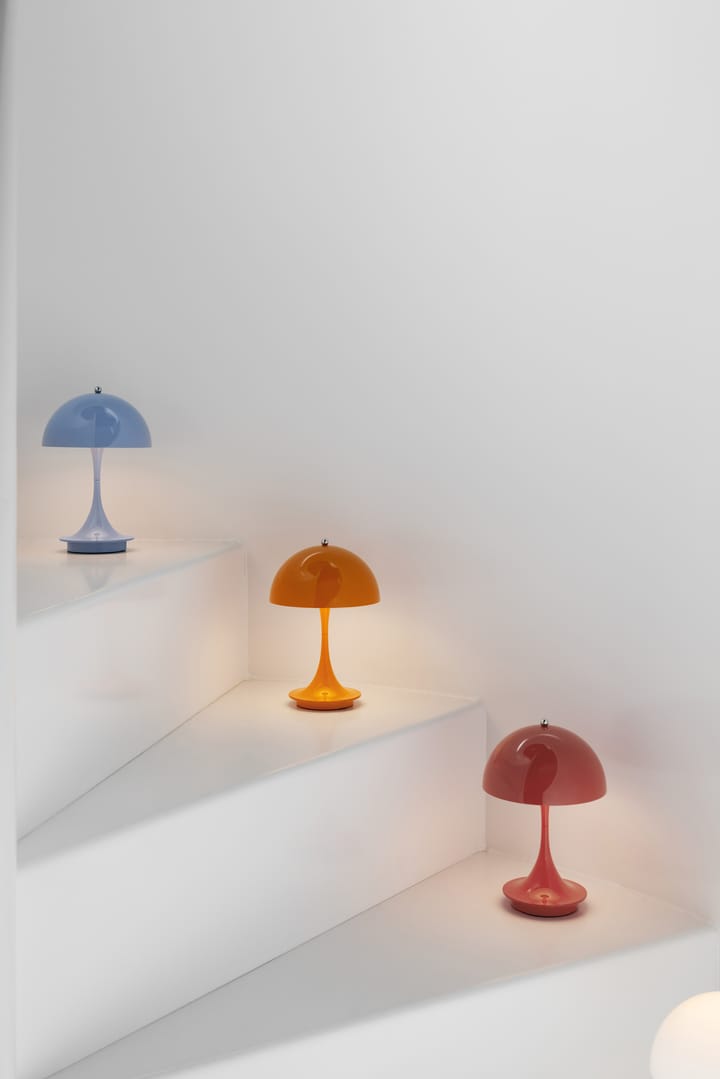 Lámpara de mesa portátil Panthella 160 de metal, Naranja Louis Poulsen