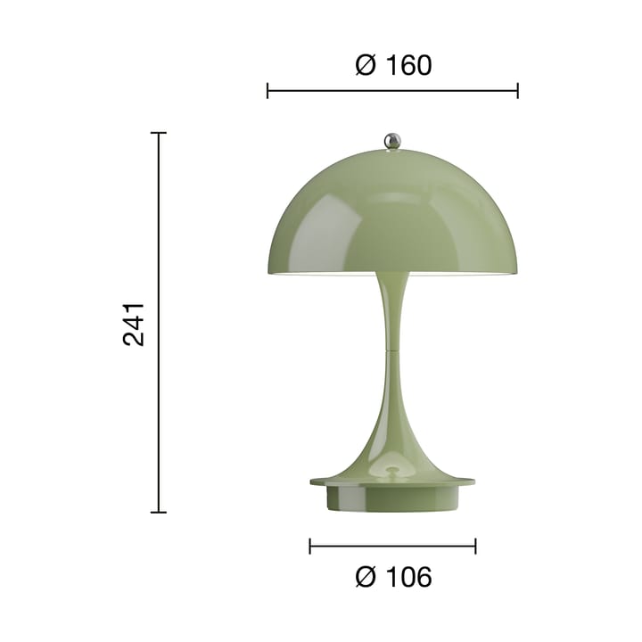 Lámpara de mesa portátil Panthella 160, Green Louis Poulsen