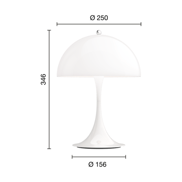 Lámpara de mesa port�átil Panthella 250 - Acrílico opal blanco - Louis Poulsen