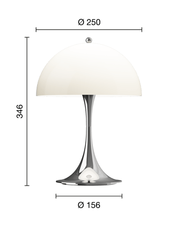 Lámpara de mesa portátil Panthella 250 - Chrome opal beige - Louis Poulsen